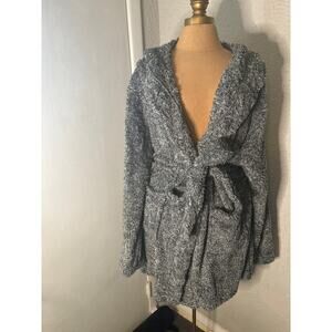 PRETTYLITTLETHING Charcoal Fluffy Bath Robe M Cozycore Comfy Loungewear Casual